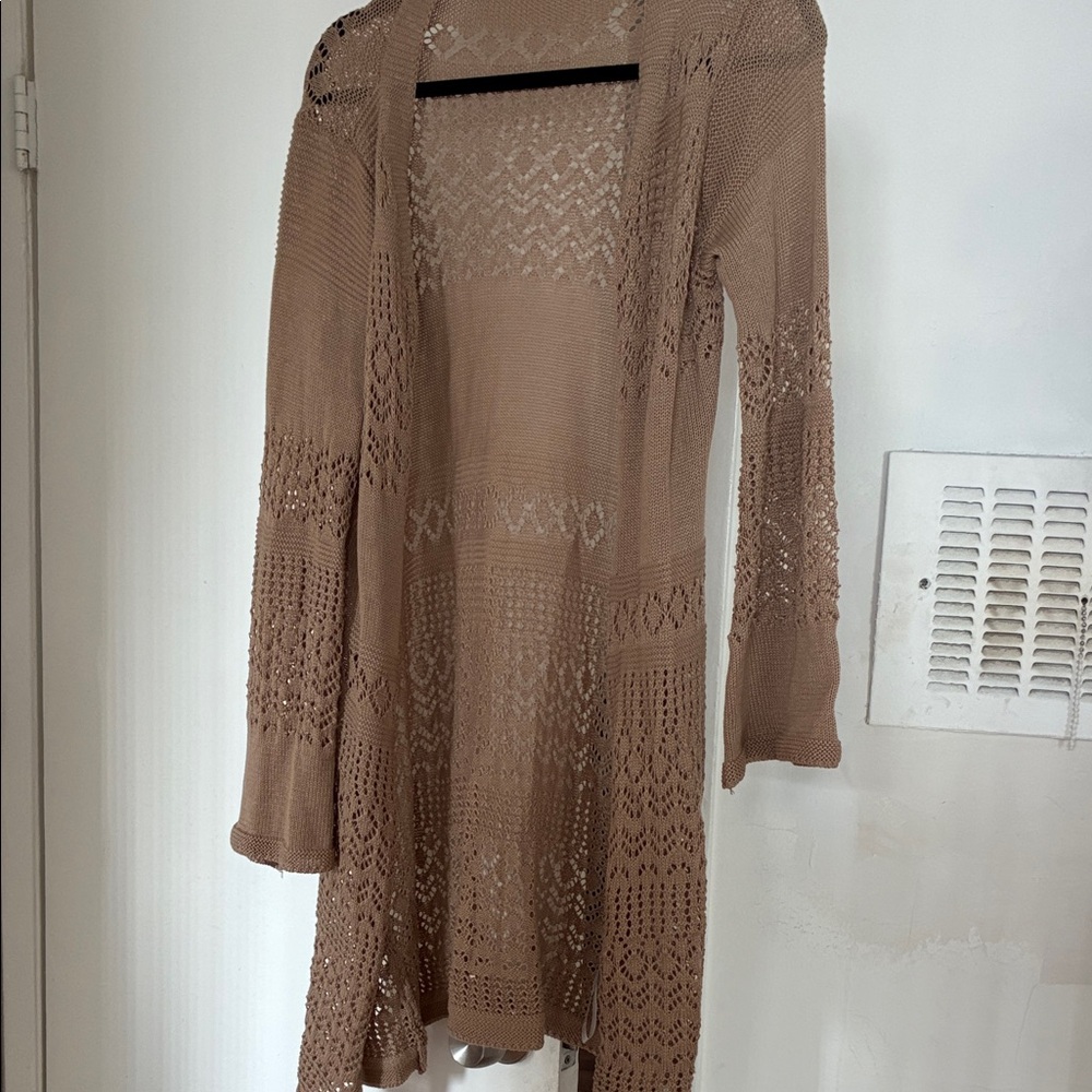 SHEIN BRAND NEW Brown Open-Knit Sweater